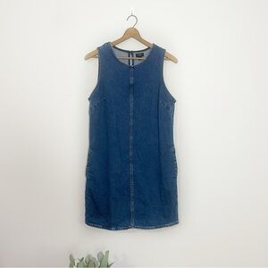[J. Crew Factory] Blue Denim Sheath Sleeveless Dress Western Casual 90s